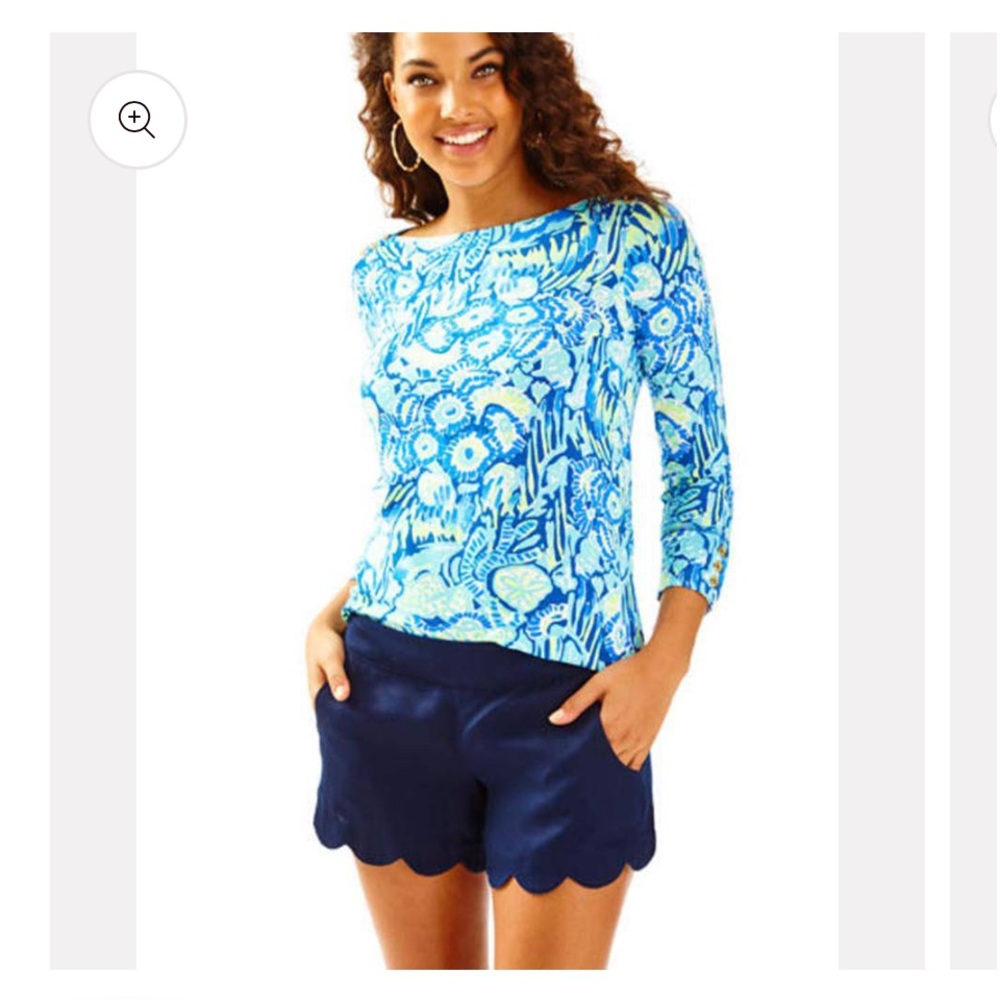 NWT Lilly Pulitzer Navy Dahlia Shorts Sz L
